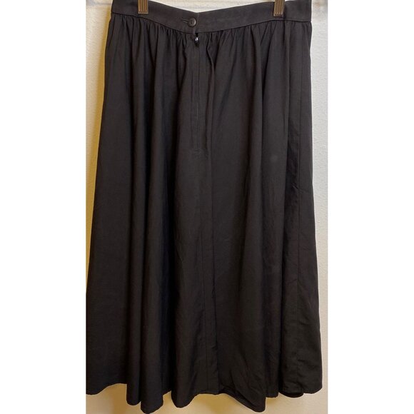 Vintage LESLIE LUCKS Black Circle Pleat Skirt  Full 27" Waist Women Boho Peasant - Picture 3 of 5